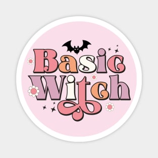 Basic Witch Cute Funny Halloween Bats Flowers Trendy Magnet